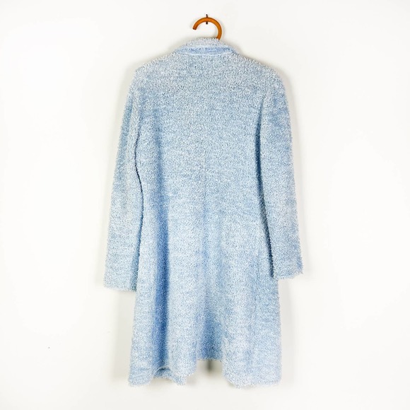 WaWa fuzzy blue knit full length cardigan size Medium - Picture 4 of 6